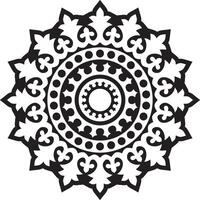 black monochrome round ancient Byzantine ornament. Classical circle of the Eastern Roman Empire, Greece. Pattern motifs of Constantinople. vector