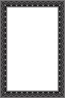 monochrome black square Yakut ornament. An endless rectangular border, a frame of the northern peoples of the Far East. vector