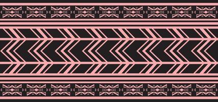 pink and black native american seamless pattern. Endless Aztec, Maya, Inca ornament. Drawing for border and frame. vector