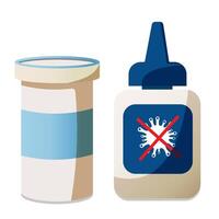Set of medical medicines for throat and nose vector