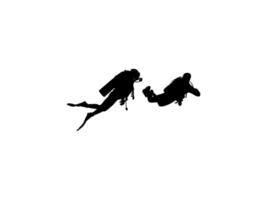 Silhouette of the Diving, Flat style, can use for Logo Gram, Sticker, Pictogram, Website, Apps, Diving Illustration or Graphic Design Element vector