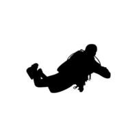 Silhouette of the Diving, Flat style, can use for Logo Gram, Sticker, Pictogram, Website, Apps, Diving Illustration or Graphic Design Element vector