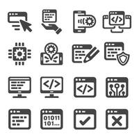 programming icon set vector