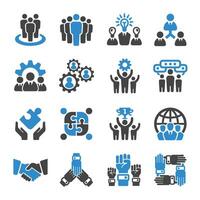 teamwork and group icon set vector