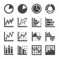 graph and chart icon set vector