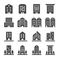 building solid icon set vector