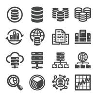 bigdata icon set vector