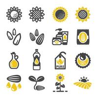 sunflower icon set vector