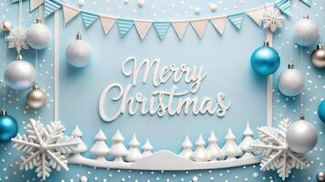 Merry Christmas and Happy New Year background. 3D Rendering photo