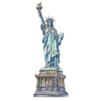 Statue of Liberty of the United States watercolor using for web, card, print or decoration png