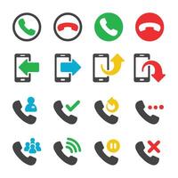 call and communication icon set vector