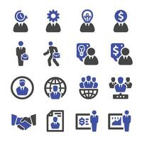 businessman and manager icon set vector