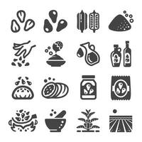 sesame and product icon set vector