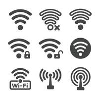 wifi and wireless icon set vector