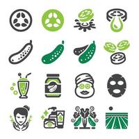 cucumber and product icon set vector