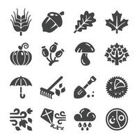 autumn icon set vector
