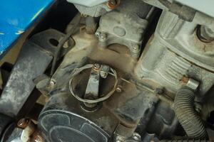 Dirty vehicle engine components due to late engine oil changes photo