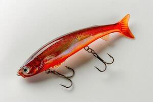 Lively fishing lure showcasing vibrant colors, designed for deep-sea adventures in calm waters during a sunny afternoon photo
