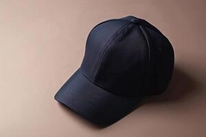 A stylish navy cap resting on a smooth surface during a calm afternoon light photo