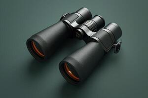 Exploring distant horizons with elegant binoculars on a minimalist surface photo