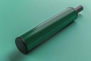 Green lint roller on a flat surface ready for use photo