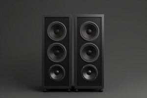 High-quality audio speakers on a dark background photo