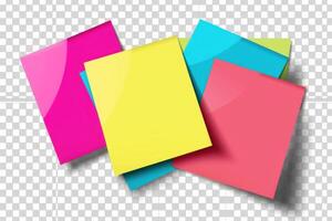 Colorful sticky notes arranged in a playful pattern on a transparent background photo