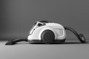 Modern vacuum cleaner on a gray surface showcasing its sleek design and functionality photo
