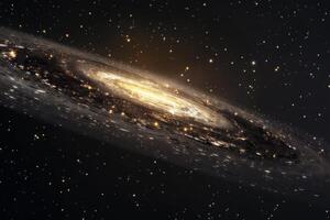 Stunning spiral galaxy illuminated by distant stars showcases the vastness of the universe photo