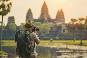 Traveler captures the beauty of Angkor Wat at sunrise in Cambodia photo