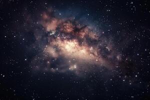 Stunning view of a galaxy filled with vibrant colors and cosmic phenomena in the night sky photo