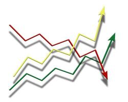 grey gradient background and diagram in the form of arrows photo