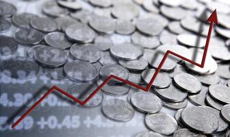 stacks of coins with diagram photo