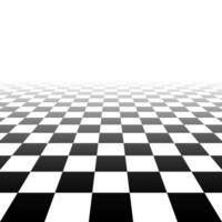 Black and white chess design background. Abstract geometric perspective template. Monochrome infinity surface print vector