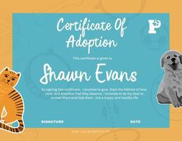 certificate of adoption template design ideas