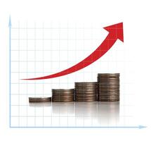 stack of coins in a row and chart photo