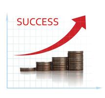 stack of coins in a row and chart photo