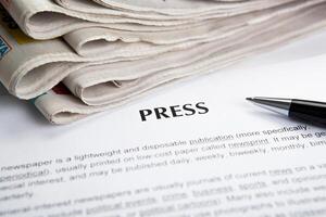 document with the title of press photo