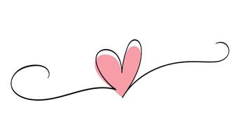 Continuous one line drawing heart with color shape vector