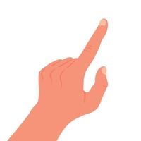 Hand with raised index finger. Pointing human hand isolated on white background vector