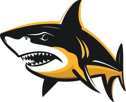 A fierce and stylized great white shark logo, perfect for sports teams, brands, or any project that needs a powerful and dynamic image vector