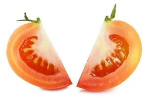 Slices of tomato isolated on white photo