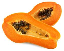 papaya isolated on white background with clipping path photo