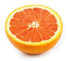 Slice of fresh orange isolated on white background photo