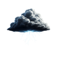Cloud with lightning and a lightning bolt isolated from background png