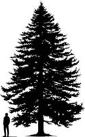 A majestic silhouette of a towering fir tree, a symbol of strength and resilience vector