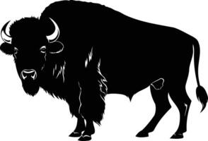A striking silhouette of a bison, captured in a simple yet powerful design vector