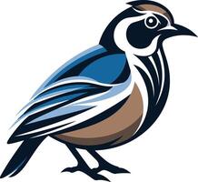 Stylish blue and brown bird illustration, perfect for nature themed branding and design projects vector