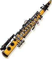 A simple, yet detailed illustration of a golden saxophone, perfect for use in music related projects, educational materials, or design projects vector