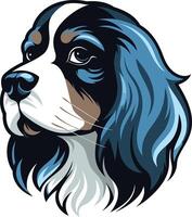 A bold and colorful illustration of a cavalier king charles spaniel, perfect for pet related projects and designs vector